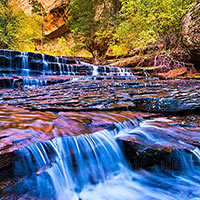 One of a number of cascading waterfalls on the way into the Subway