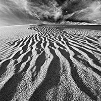 Eureka sand dune detail and gorgeous sky above Death Valley.