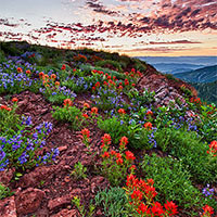 A predawn springtime look east from around 10,000 in the Wasatch back country. 