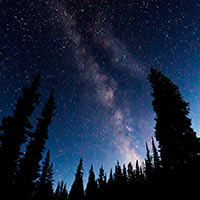 Looking south from a campsite around Trident Lake in the Uinta mountains. I loved the way the pines reached to the night time sky. 