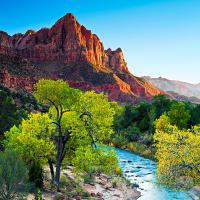 Popular view off the floor of Zion NP.